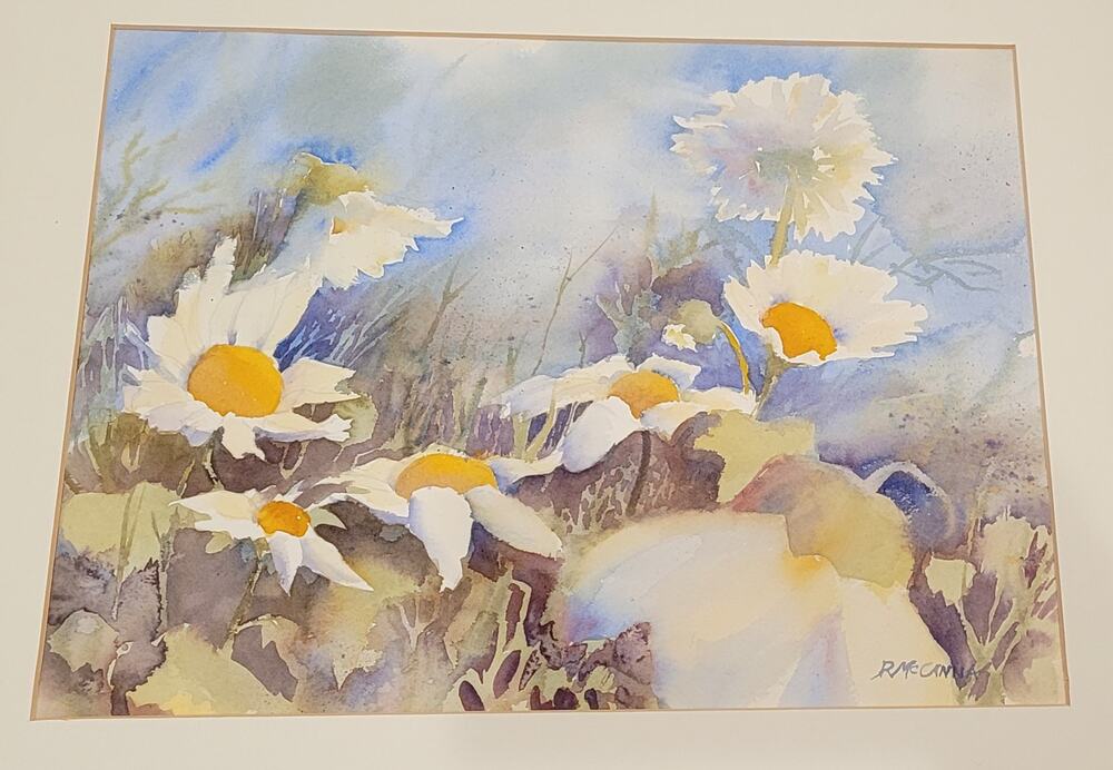 Ruth McCanna Handewith Artist Signed  Daisy Watercolor